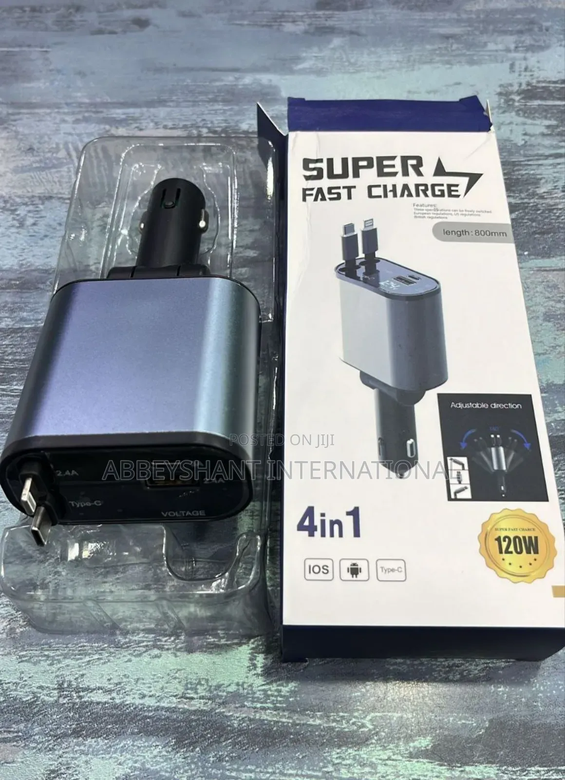 Car Phone Charger 120w Retractable Fast Car Charger