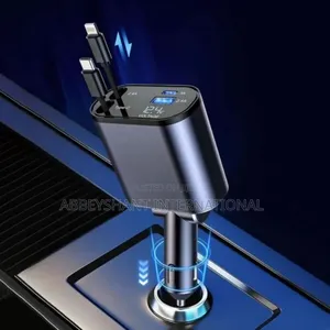 Car Phone Charger 120w Retractable Fast Car Charger