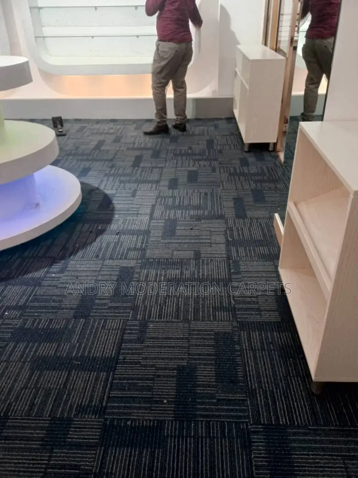 Dark Blue Office PVC Tiles Carpets