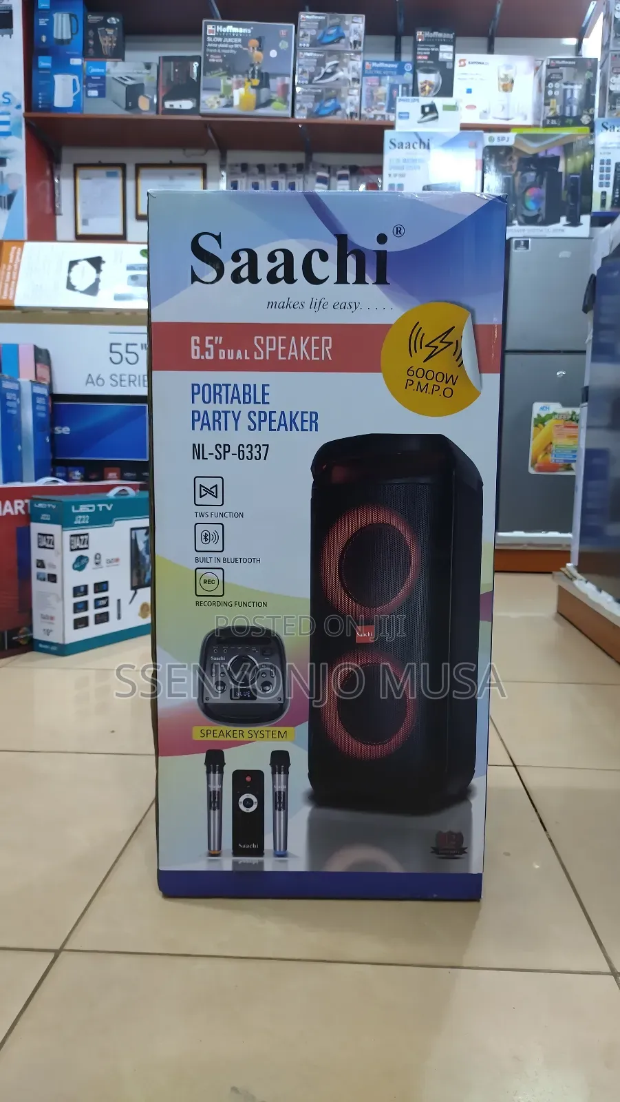 Saachi Portable Speaker System With Bluetooth, Usb, and Mic