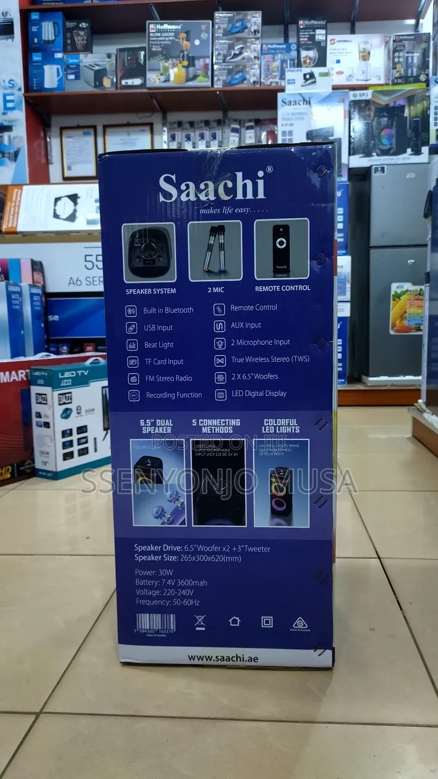 Saachi Portable Speaker System With Bluetooth, Usb, and Mic