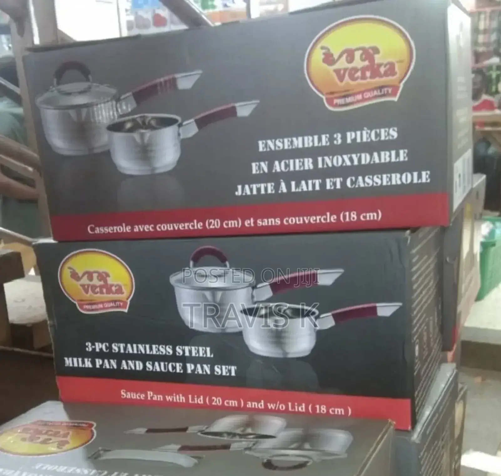 2pcs Stainless Steel Saucepans (20cm 18cm)