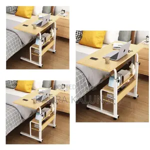Photo - Adjustable Laptop Table With Shelves and Rollers