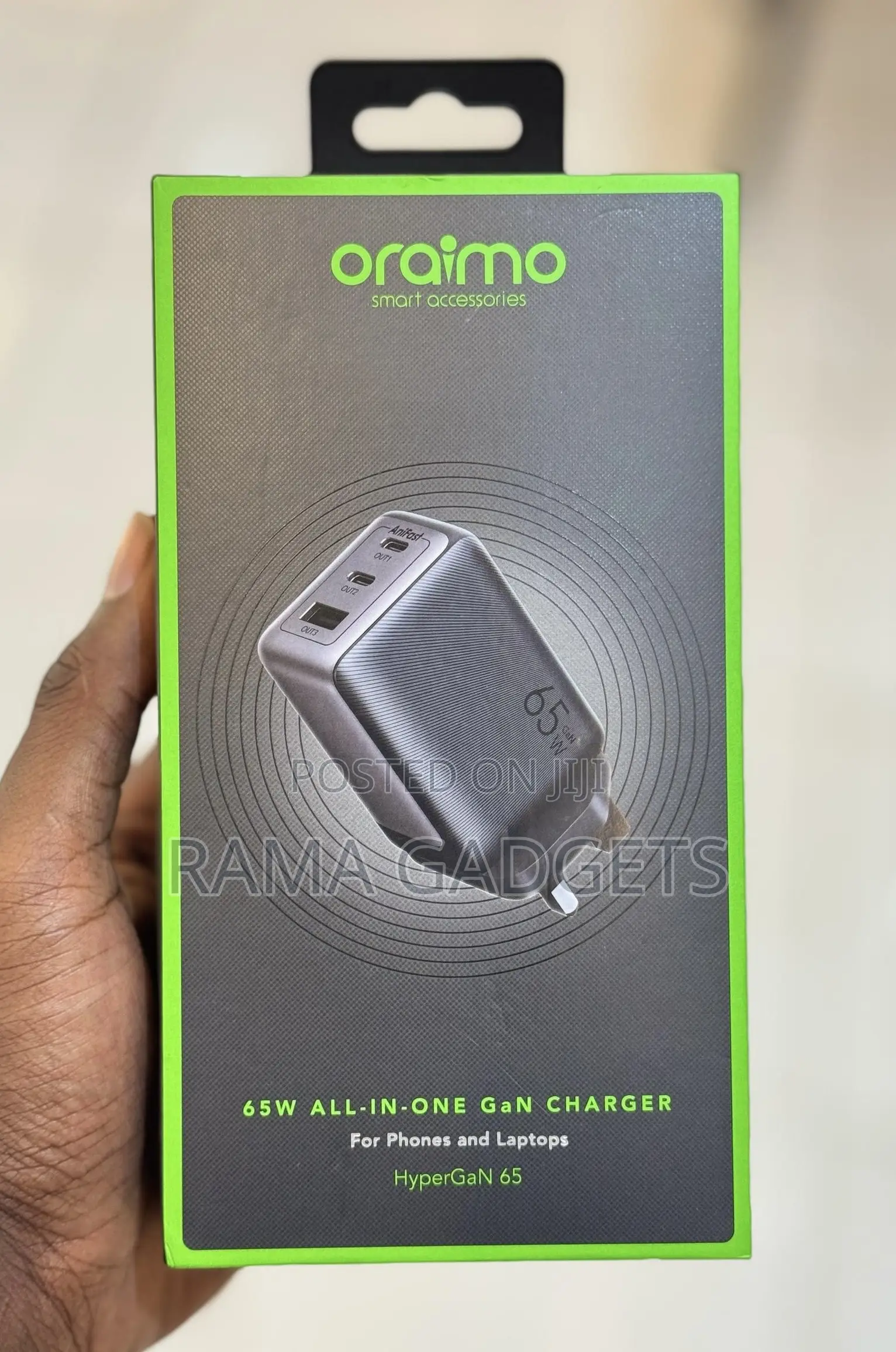 Oraimo Hypergan65w Wall Charger Kit With 100w Cc Cable