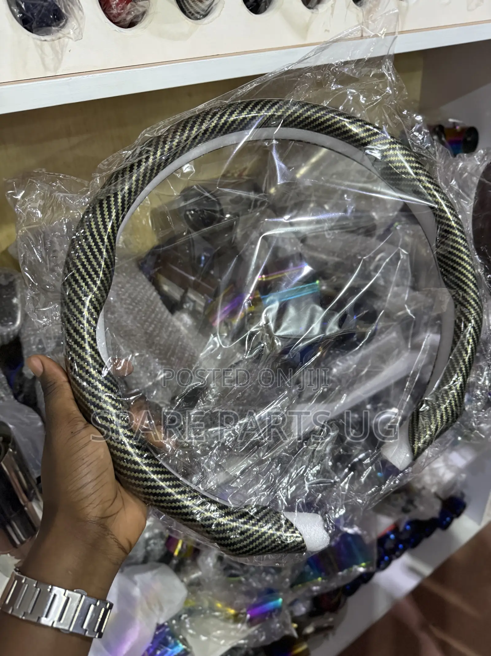 Carbon Fiber Sporty Steering Wheel Cover