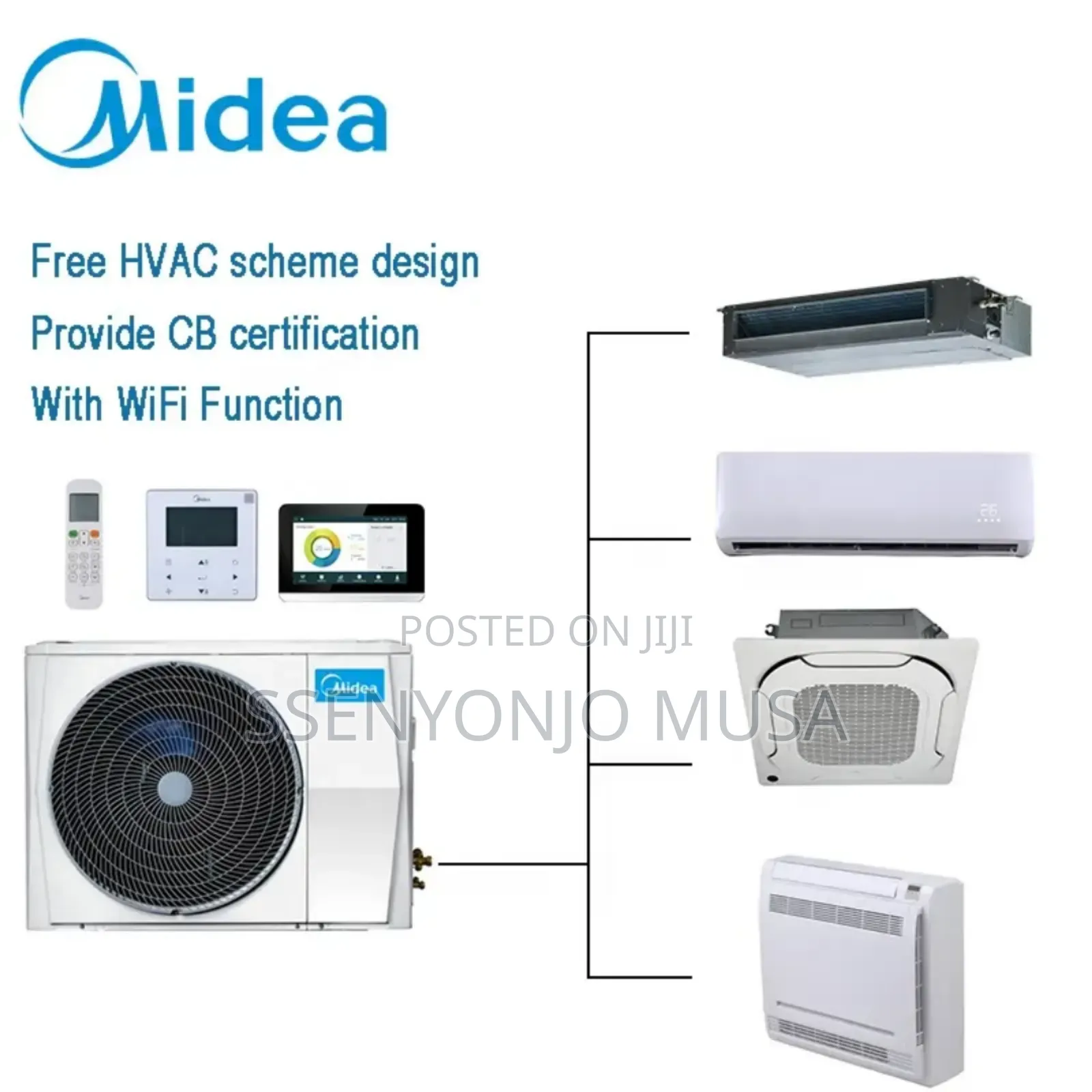 Midea 18000 Btu Wall Split Inverter Air Conditioner - White