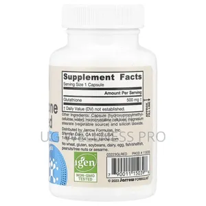 Jarrow Formulas, Vegan Glutathione Reduced 500mg 60 Veg Caps