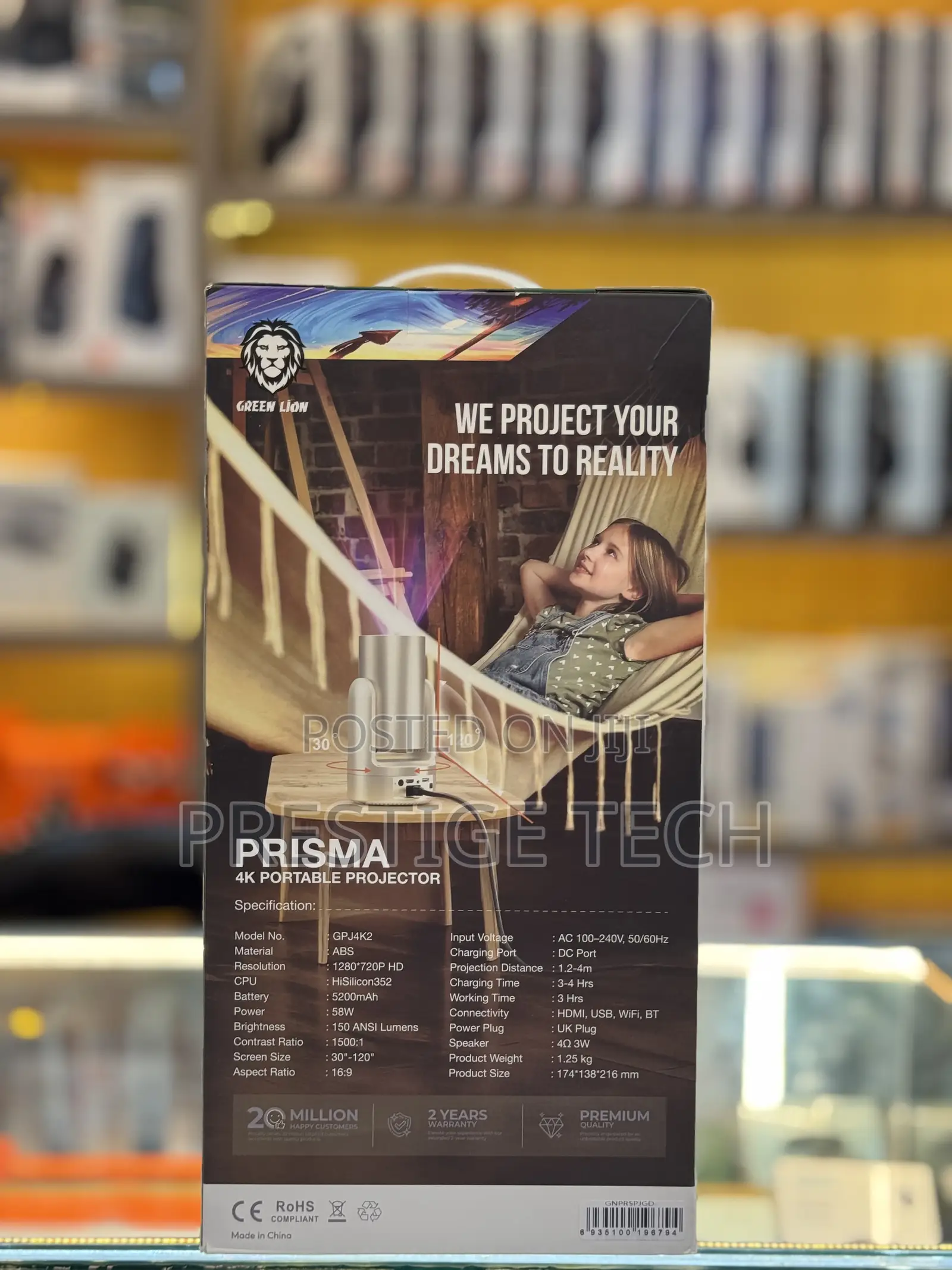 Green Lion Prisma Projector With Inbuilt Battery