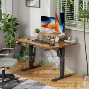 Office Adjustable Electric Table Wooden