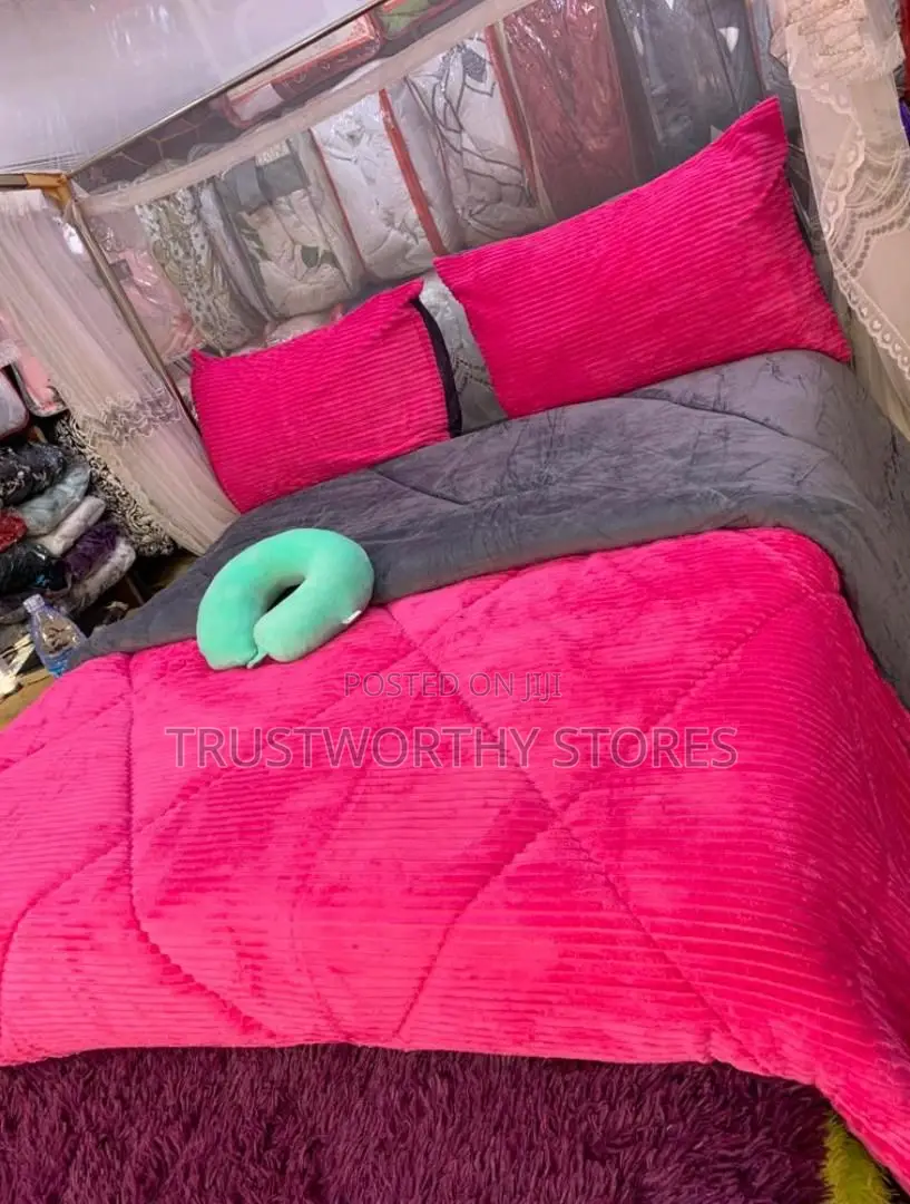 Coral or Velvet Bedcover With 2 Pillowcases and 1 Bedsheet