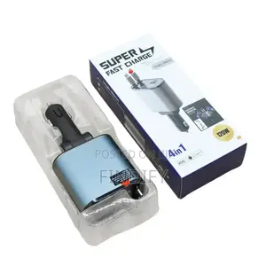 4 in 1 Car Fast Charger for Phone and Type C Retractable