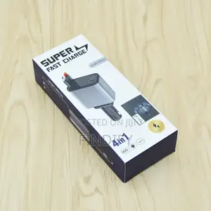 4 in 1 Car Fast Charger for Phone and Type C Retractable
