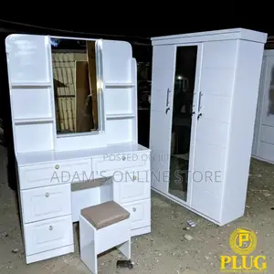 Dressing Mirror and Wardrobe in White