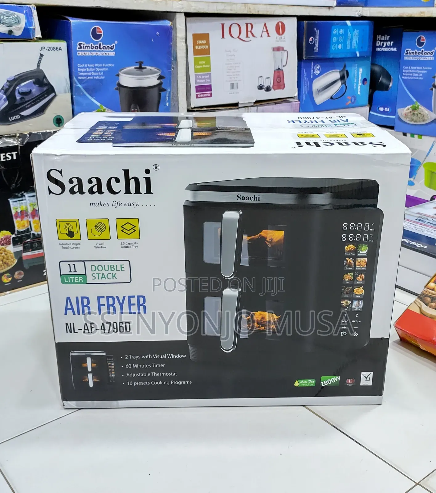 Saachi 11l Double Stack Air Fryer - Nl-Af-4796d, Healthy -