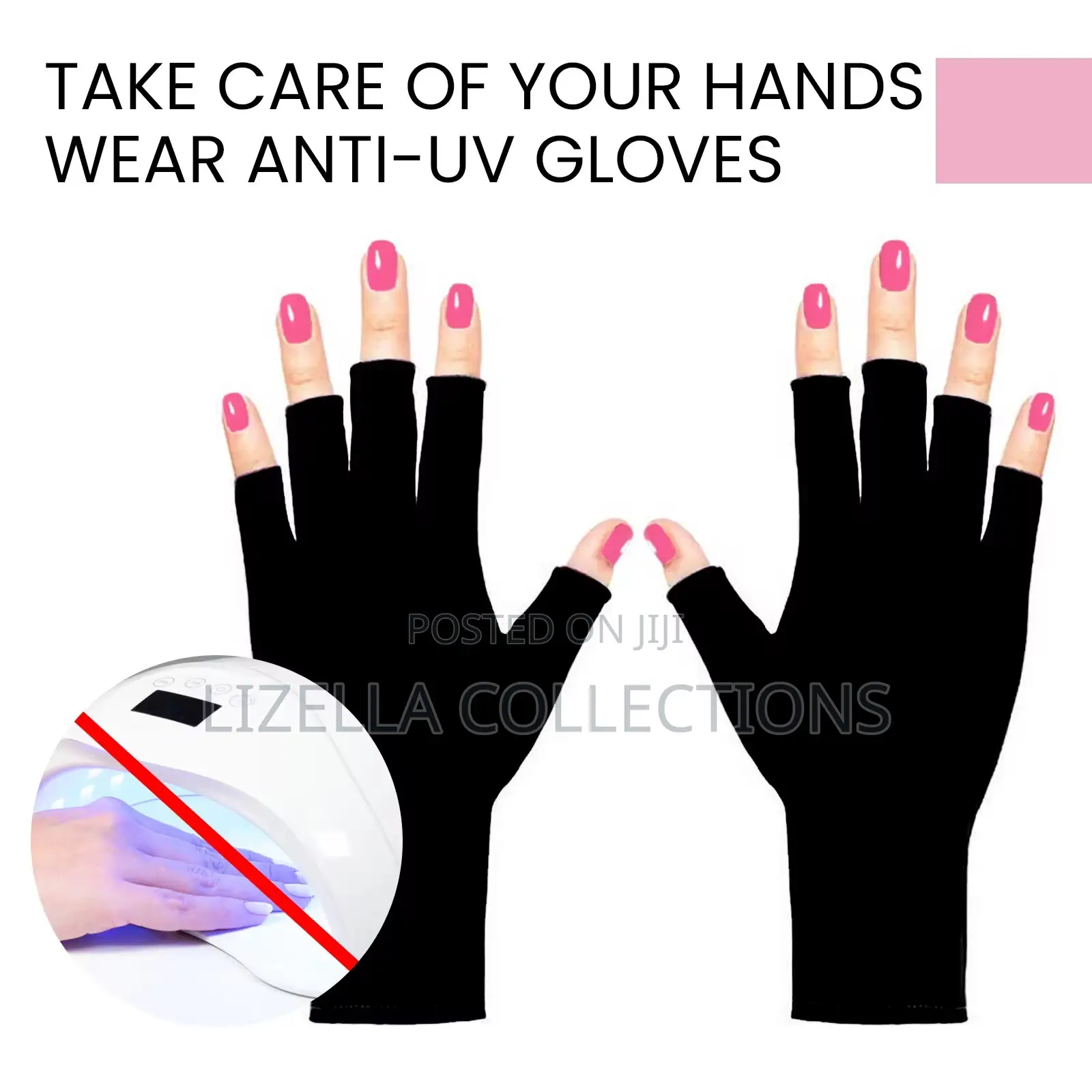 Anti Uv Protection Hand Cloves (For Gel Nails)