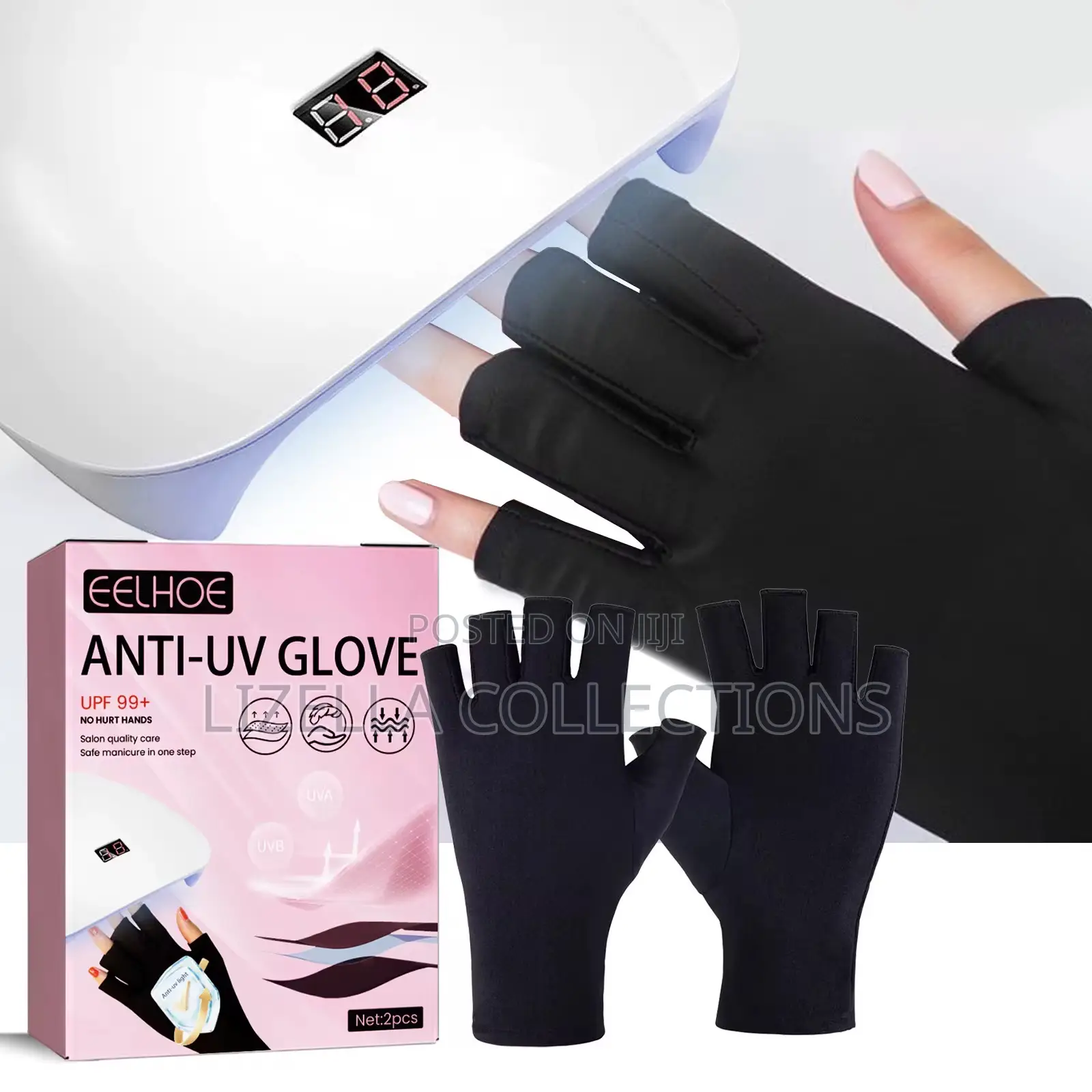 Anti Uv Protection Hand Cloves (For Gel Nails)