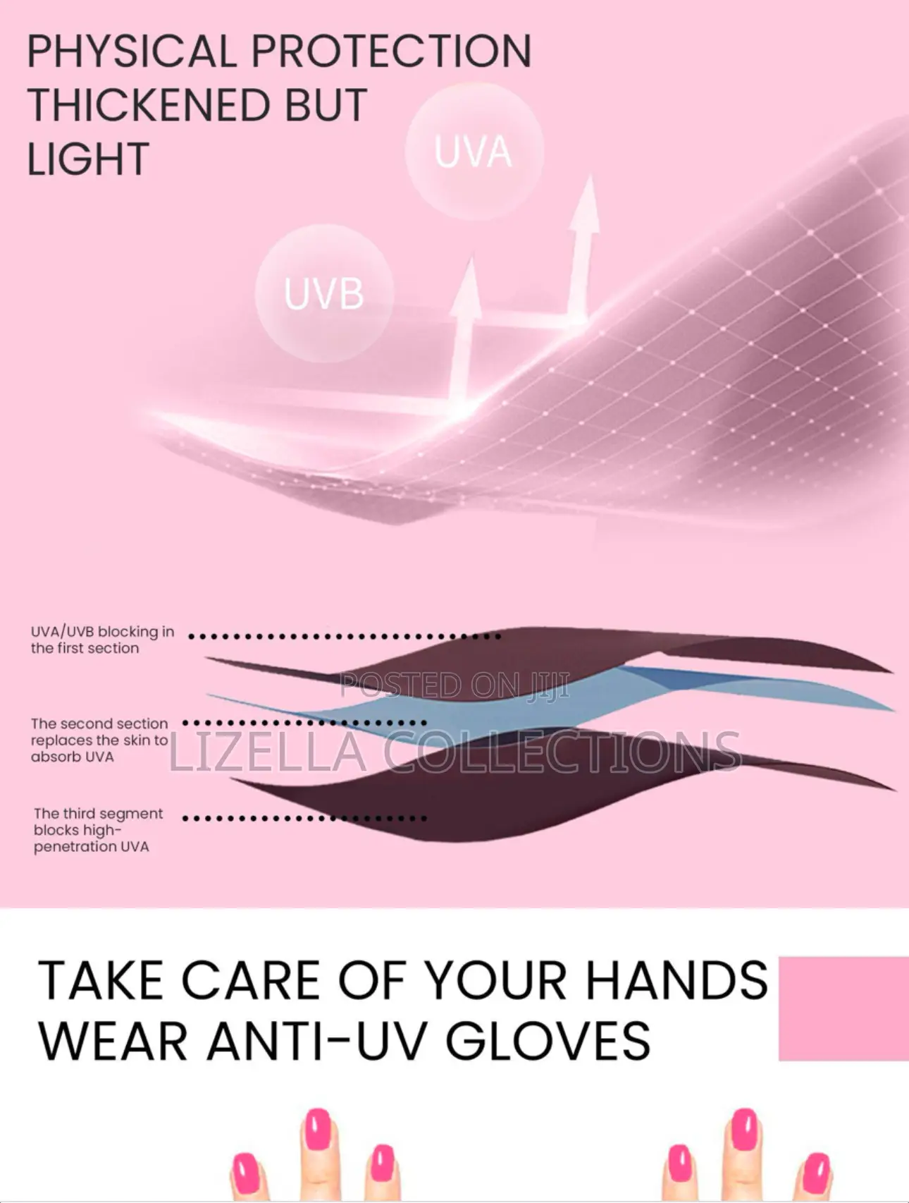 Anti Uv Protection Hand Cloves (For Gel Nails)