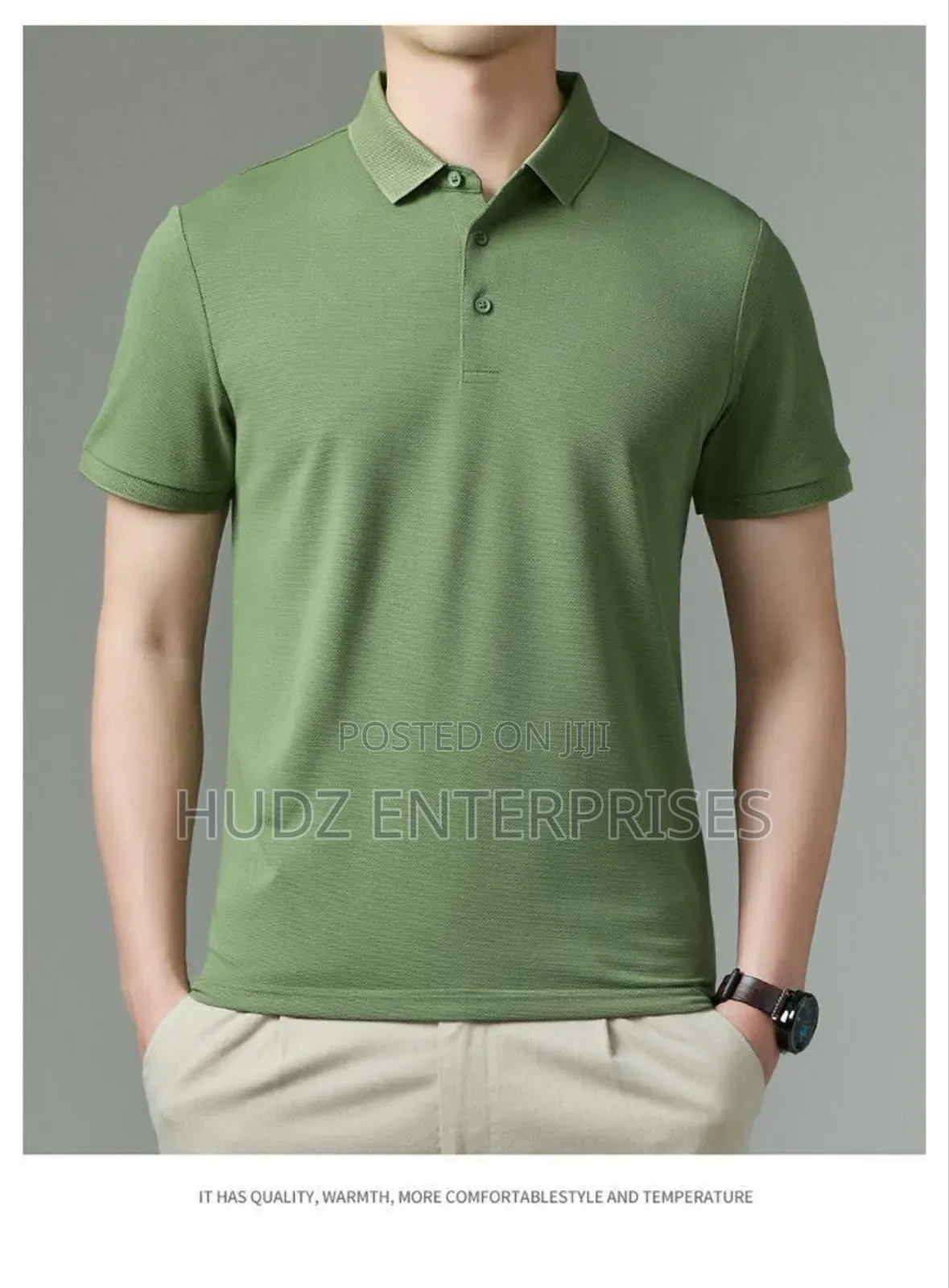 Classy Collar T-Shirt Army Green