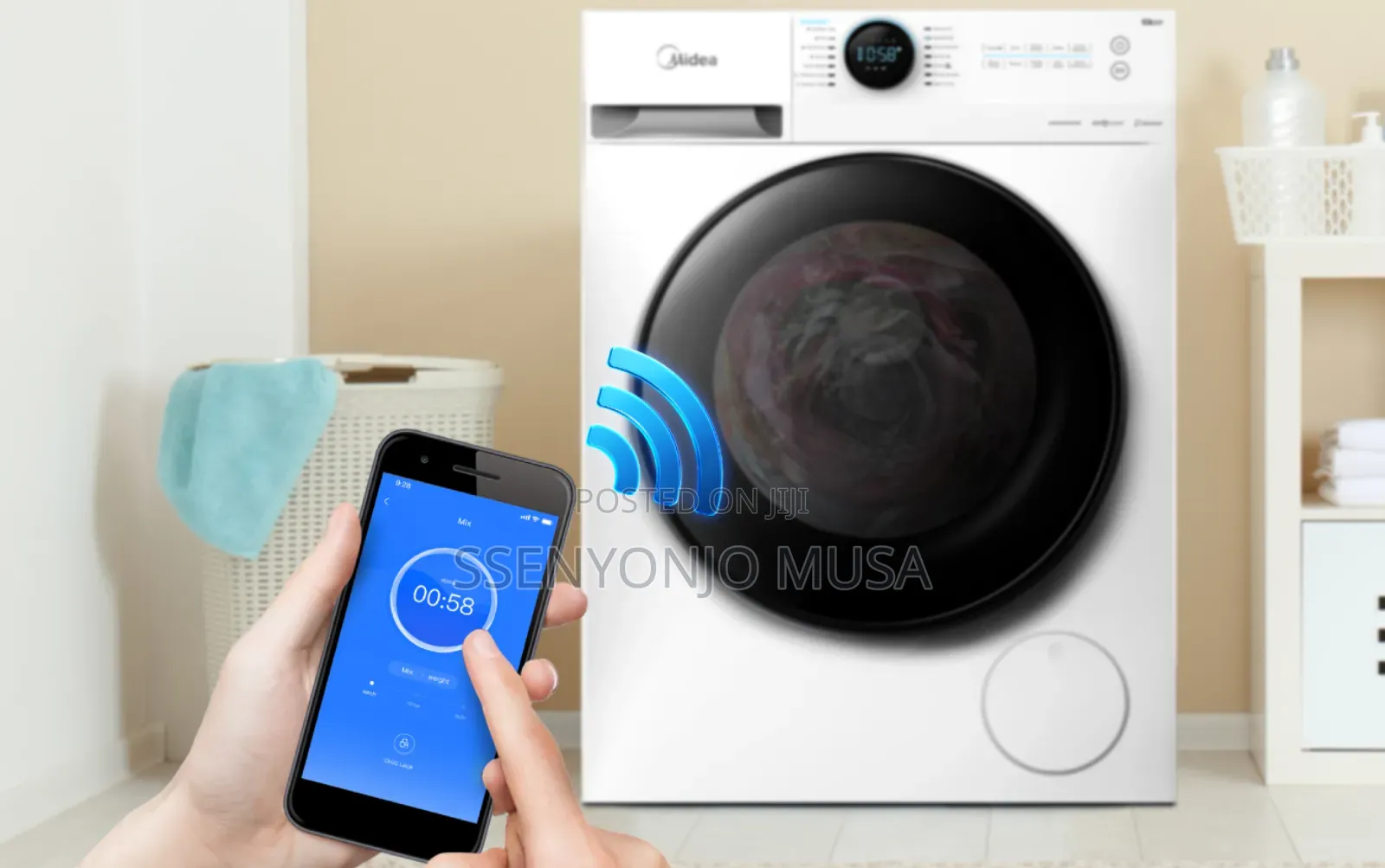 Midea 10kg Front Load Smart Washing Machine-Wi-Fi Steam-