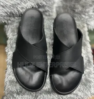 Cross Sandal in Black and Brown
