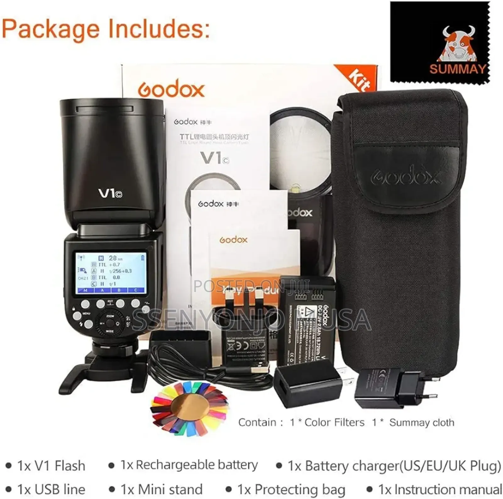 Godox V1-C Round Flash Speedlight for Canon Eos Cameras