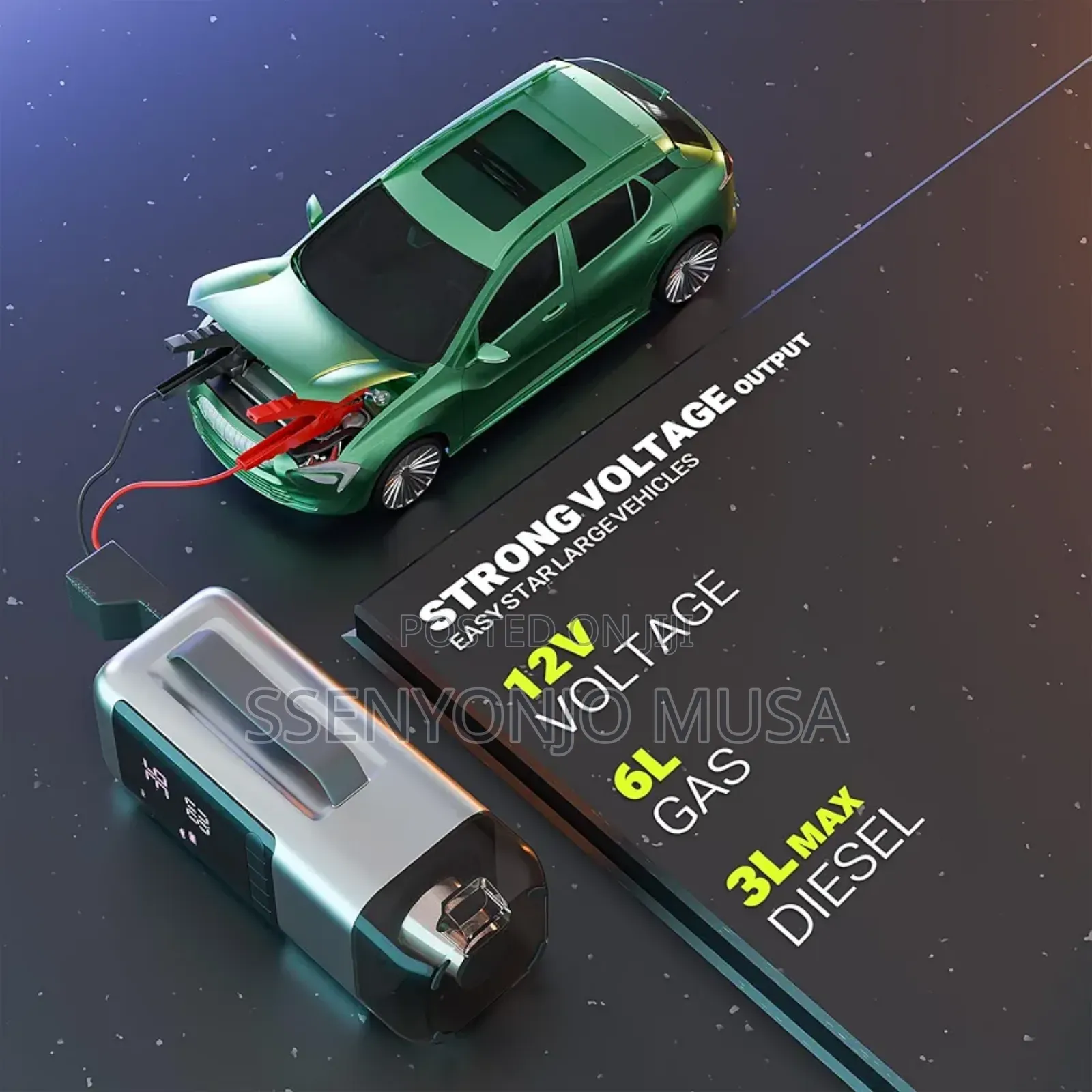 Multi-Function Cordless Jump Starter With Vacuum, Power Bank