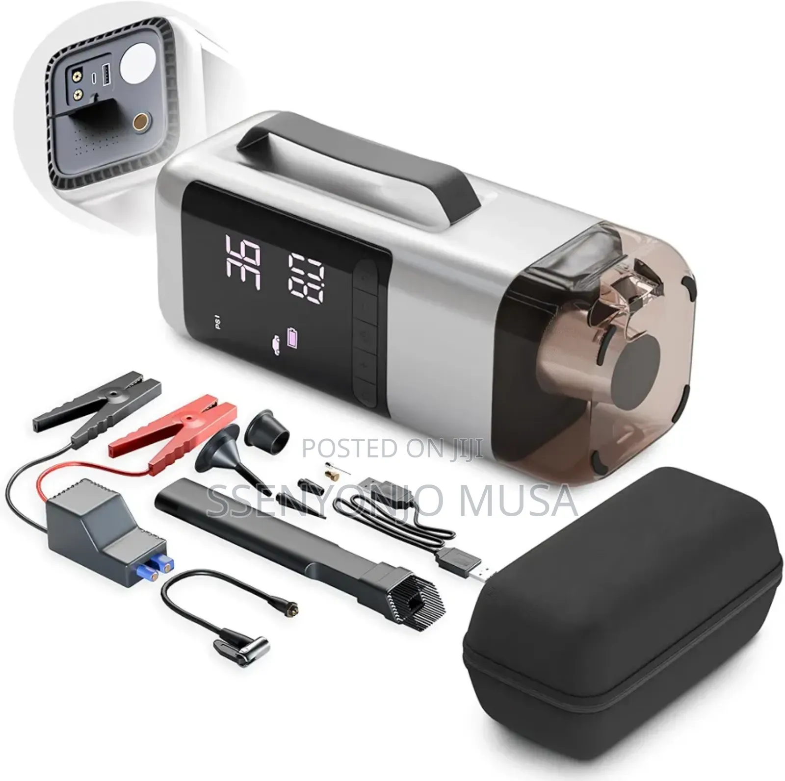 Multi-Function Cordless Jump Starter With Vacuum, Power Bank