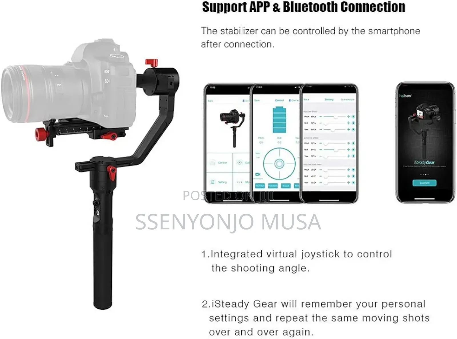 Hohem 3-Axis Gimbal Stabilizer With Dual Grip Wireless