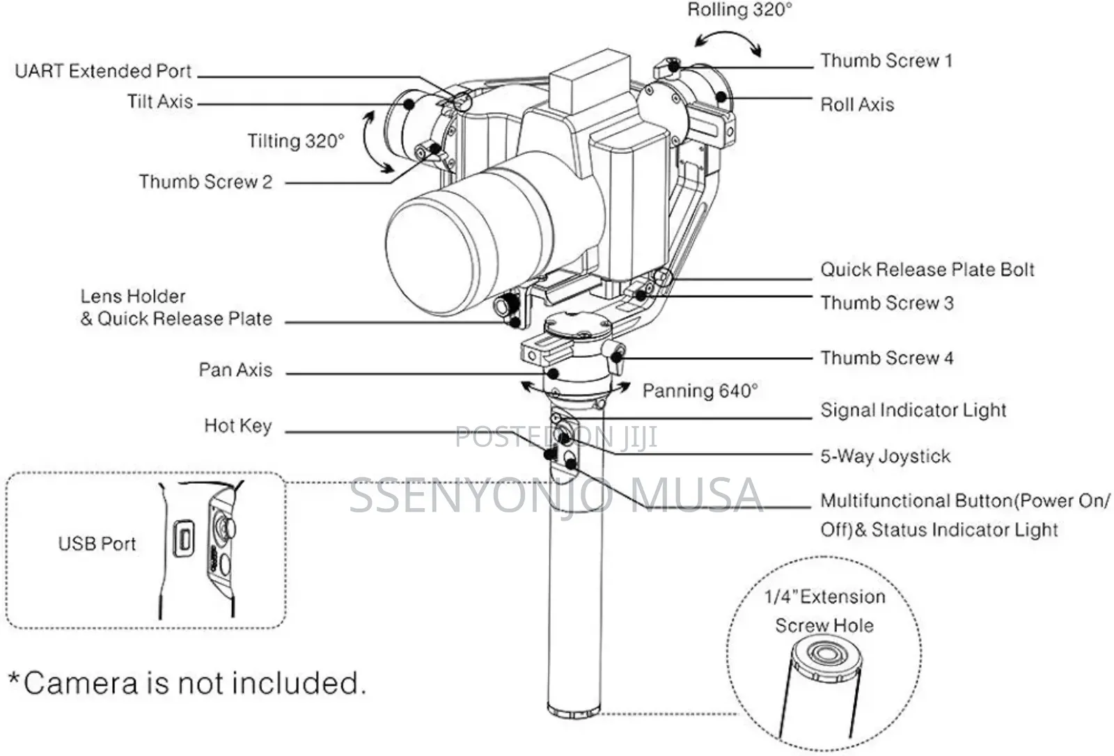 Hohem 3-Axis Gimbal Stabilizer With Dual Grip Wireless