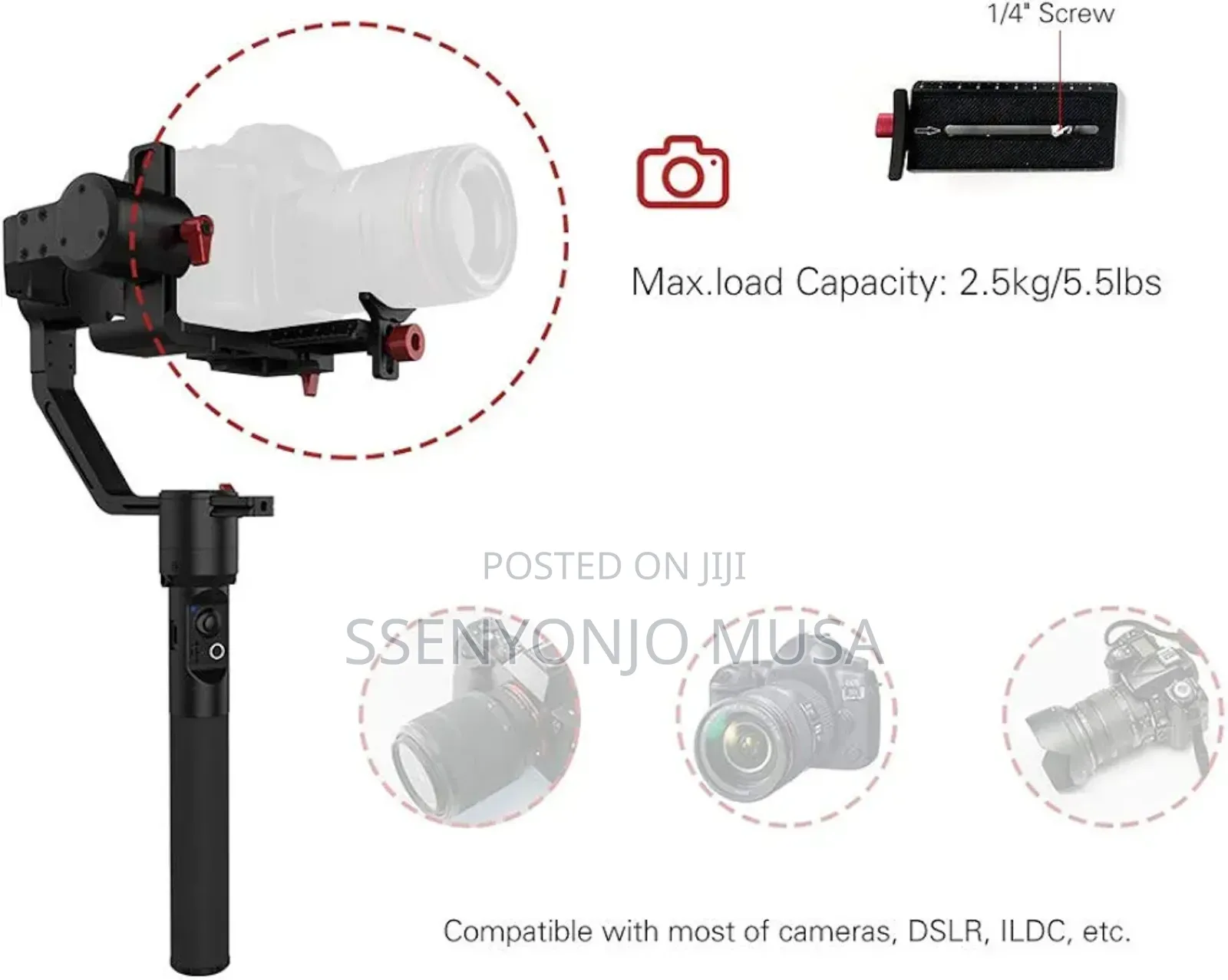 Hohem 3-Axis Gimbal Stabilizer With Dual Grip Wireless