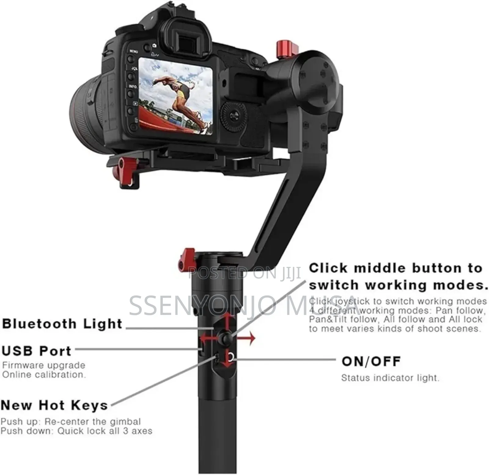 Hohem 3-Axis Gimbal Stabilizer With Dual Grip Wireless
