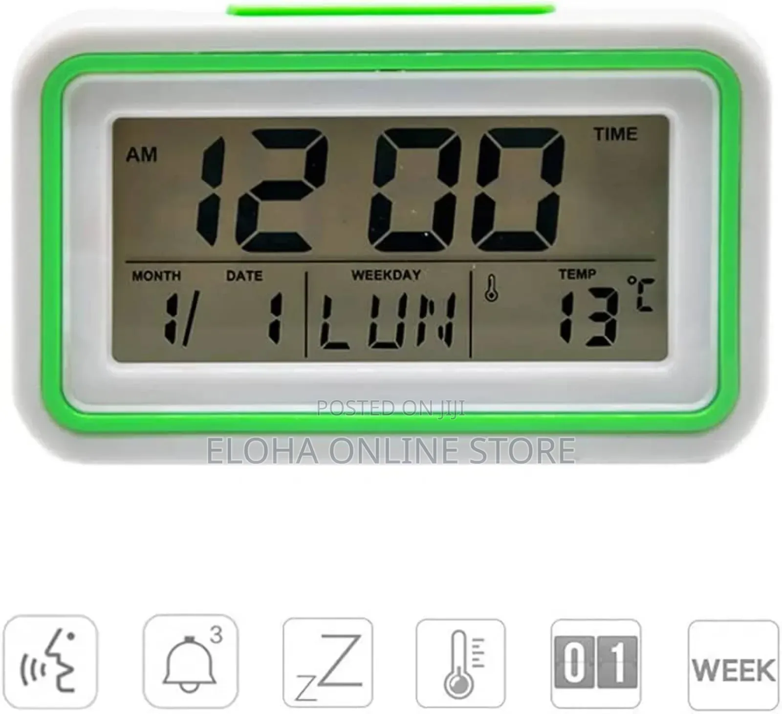 Talking Alarm Clock With Date, Day and Temperature,