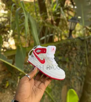 Photo - Original White/Red Kid’S Nike Air Jordan 1 High Kid’S Shoes