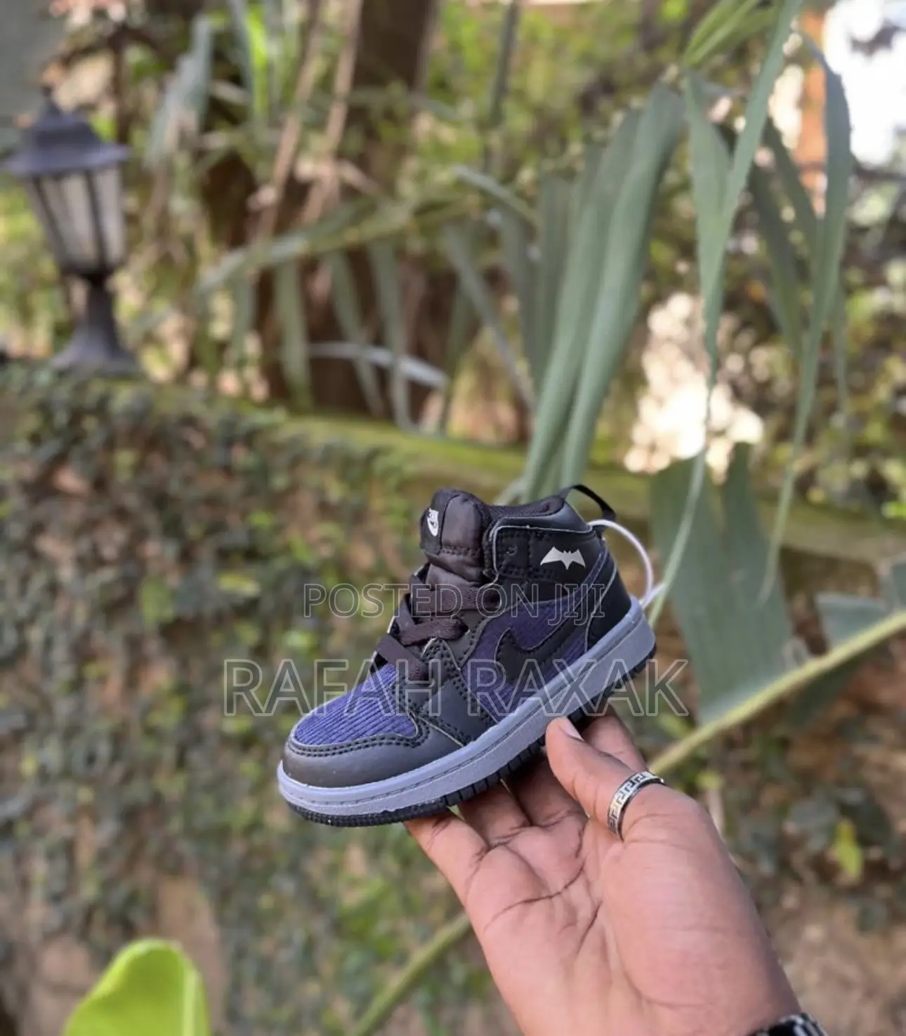 Original Kid’S Black Jordan 1 High Bat Man Kid’S Sneakers