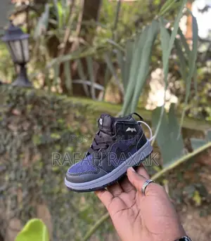Original Kid’S Black Jordan 1 High Bat Man Kid’S Sneakers