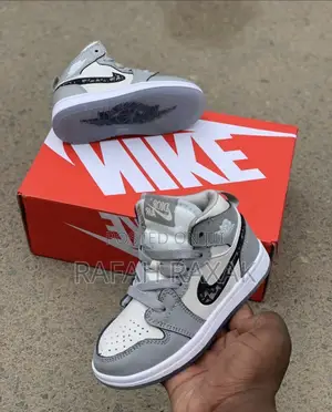 Original Gray Kid’S Nike Jordan 1 High X Dior Kid’S Sneakers
