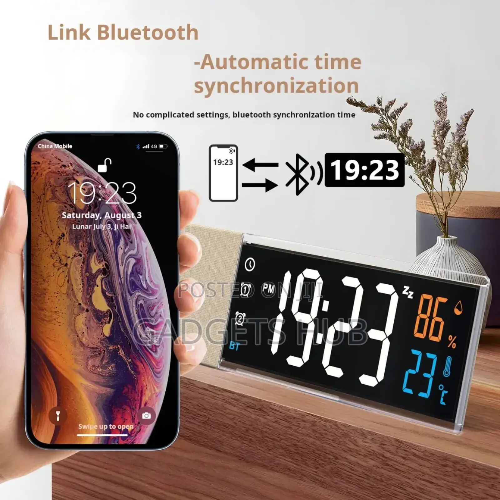 Wireless Alarm Clock Speaker With Led Display