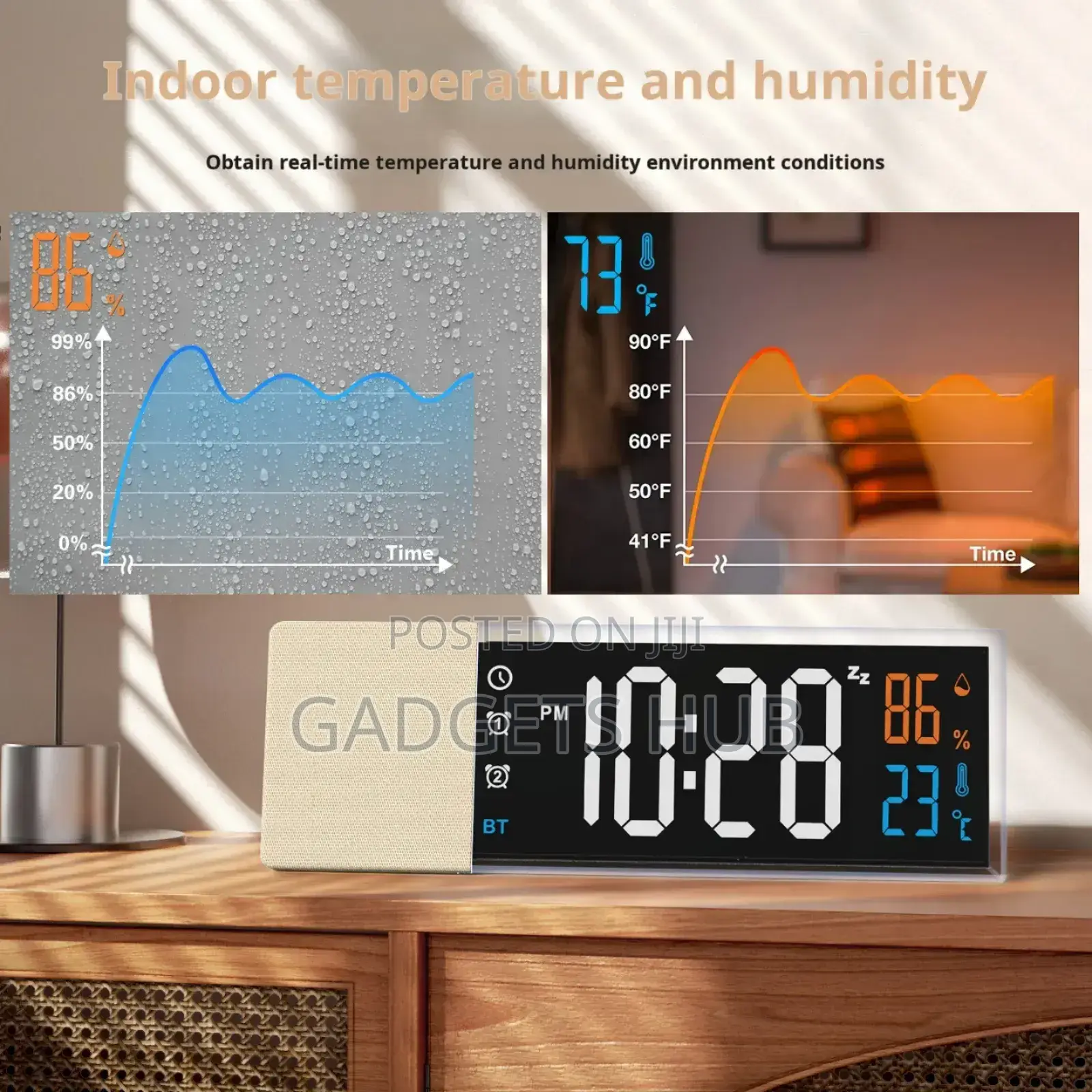 Wireless Alarm Clock Speaker With Led Display