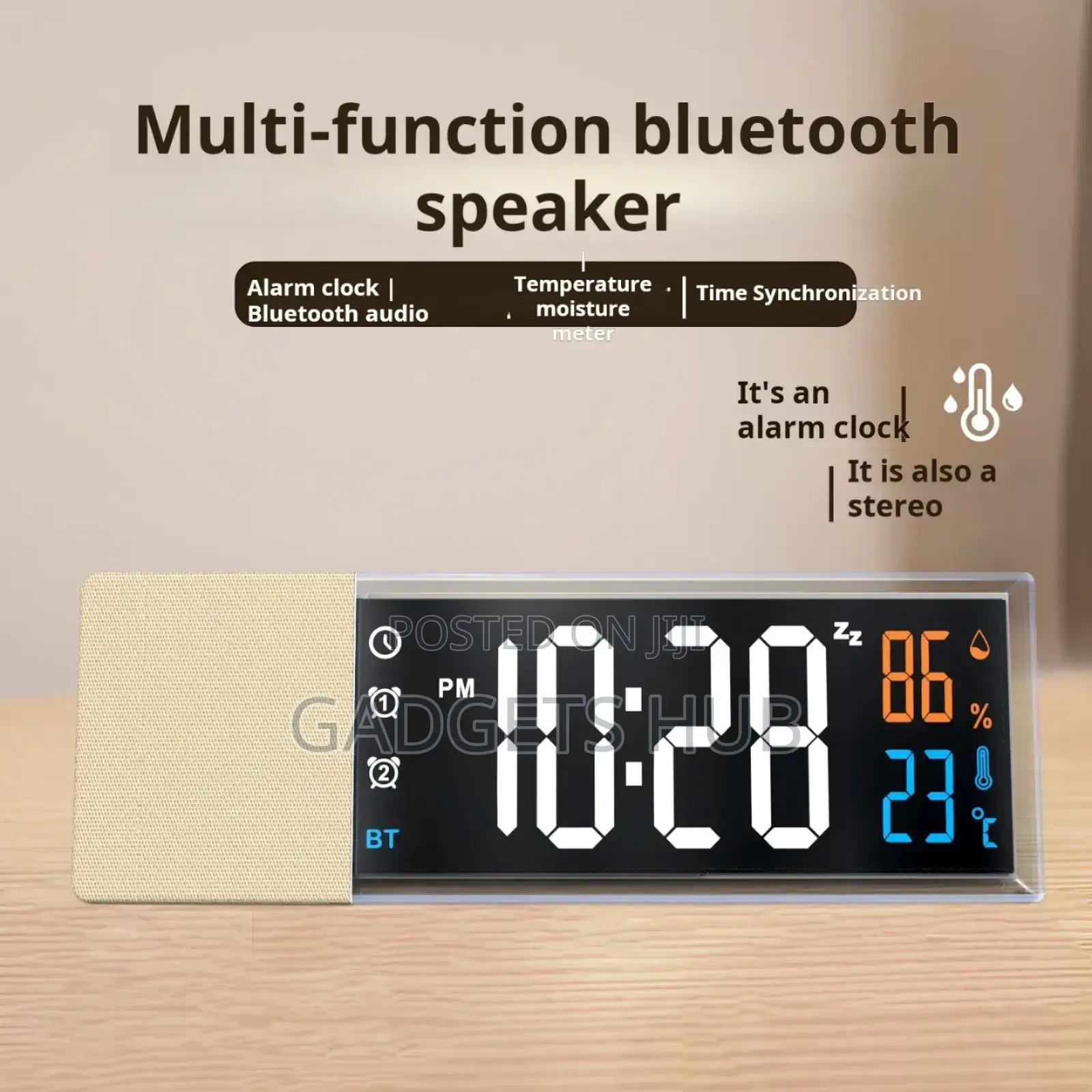 Wireless Alarm Clock Speaker With Led Display