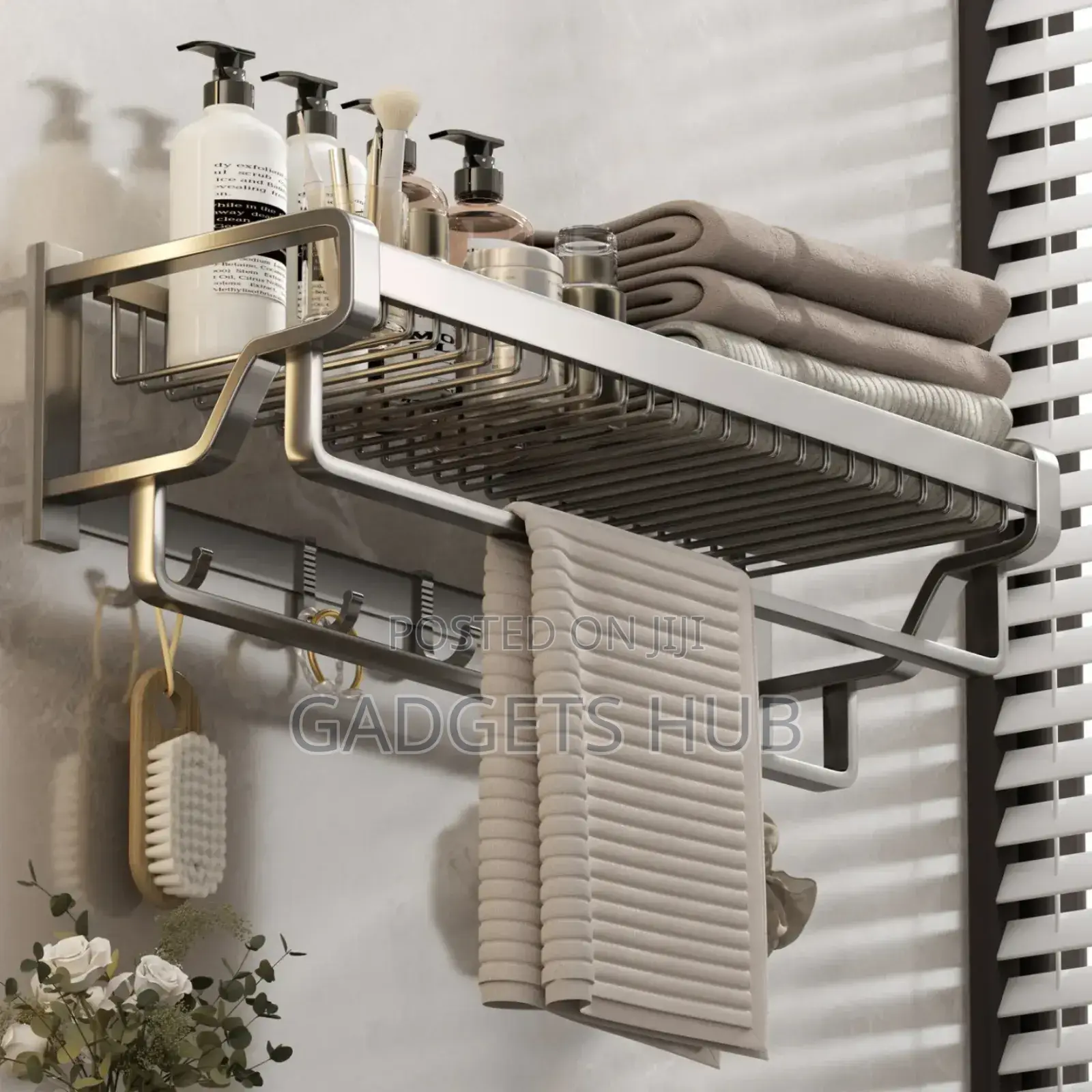 Wall-Mouted Double Rod Towel Rack
Bathroom Shelves Mesh