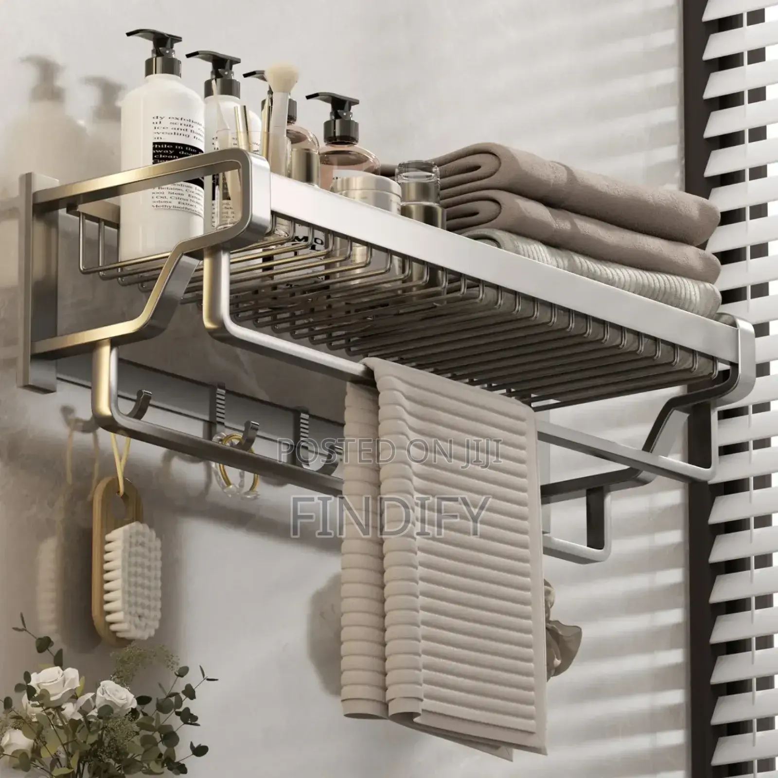 Wall-Mouted Double Rod Towel Rack
Bathroom Shelves Mesh