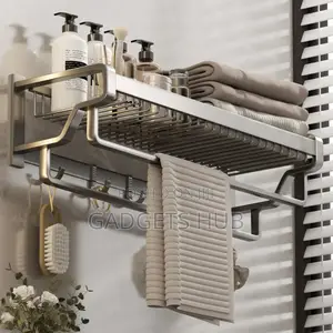 Wall-Mouted Double Rod Towel Rack
Bathroom Shelves Mesh
