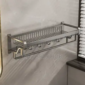 Wall-Mouted Double Rod Towel Rack
Bathroom Shelves Mesh