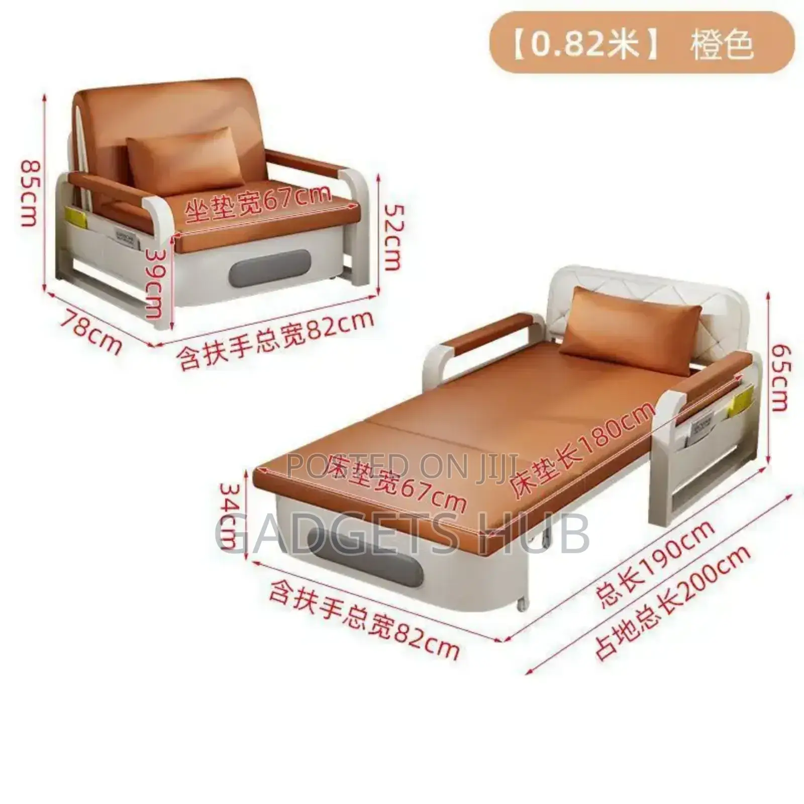 Double Sofa Bed Multifunctional Extendable
Foldable Fabric