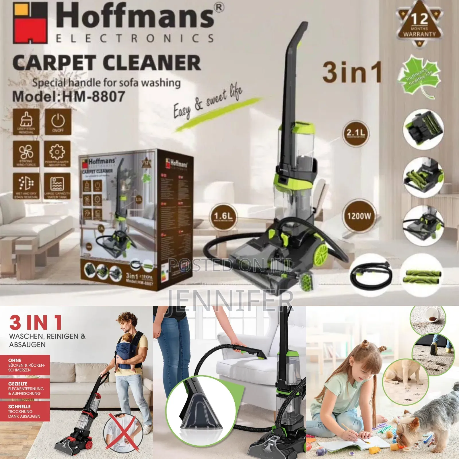3in1 Hoffmanspremium Laundry Carpet/Sofas Vacuum Cleaner