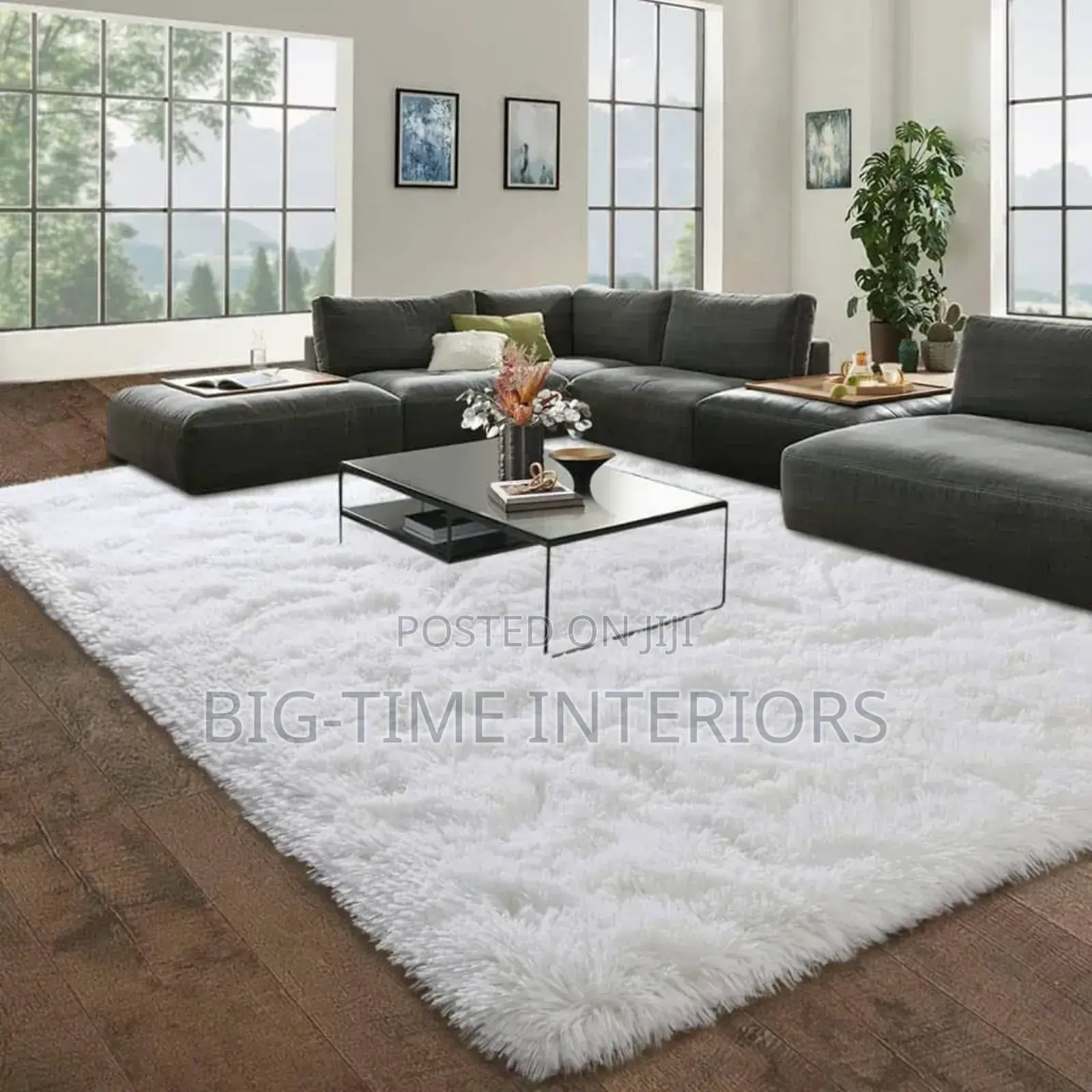 White Soft Fluffy Center/Bedside Carpet 150*200cm