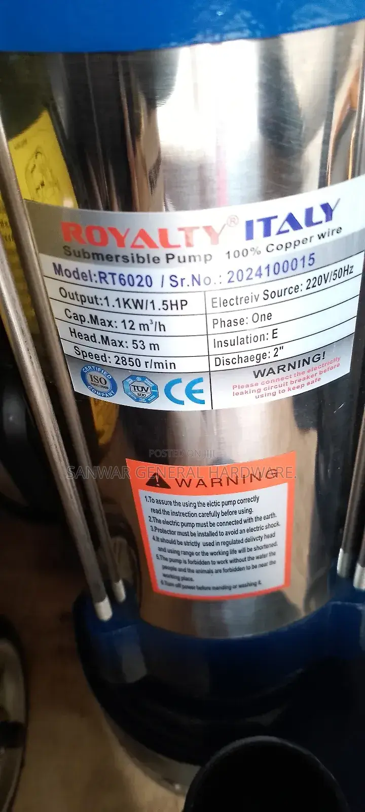 Sewage Water Pumps (52m)