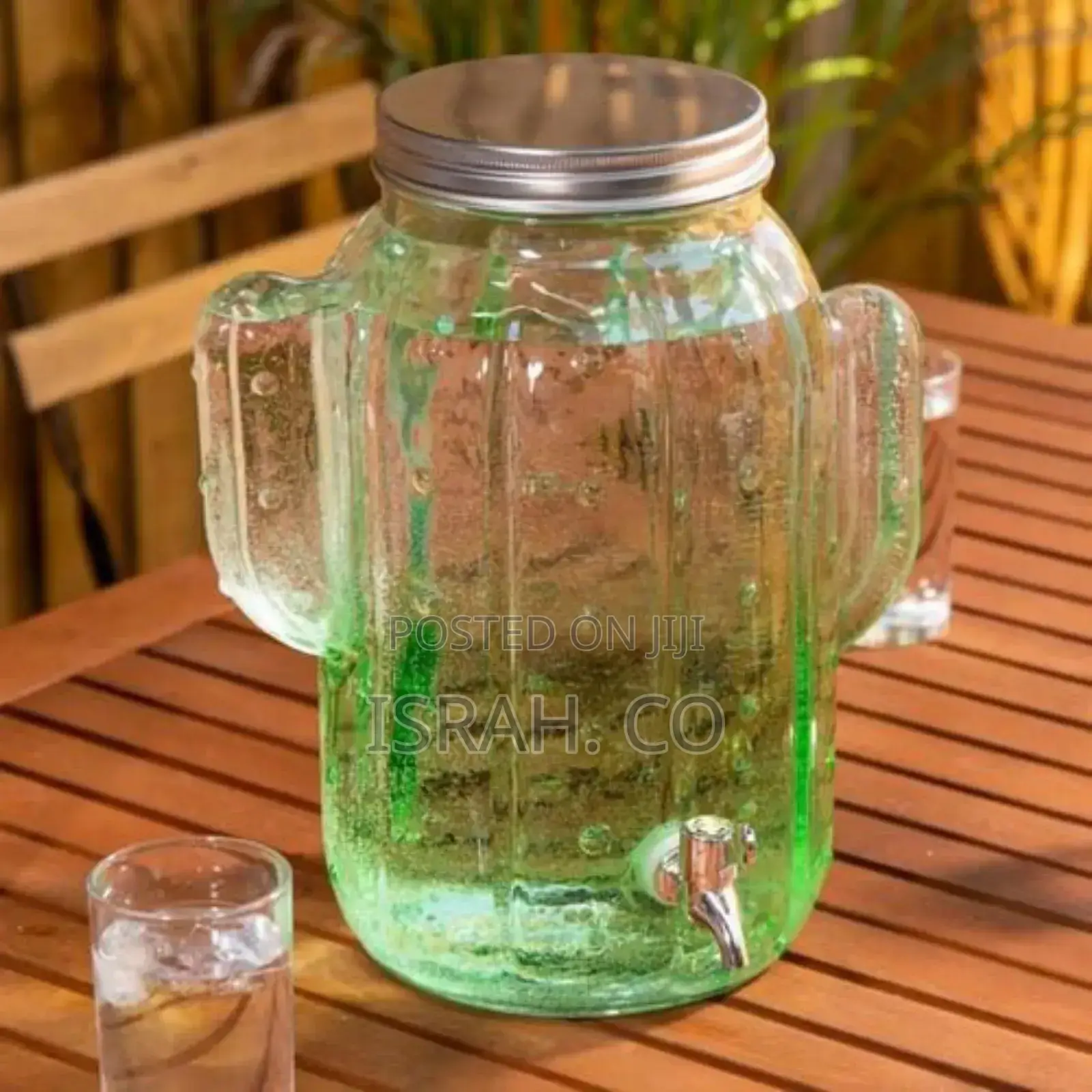 8l Glass Cactus Ice Cold Beverage Drink Dispenser Glass