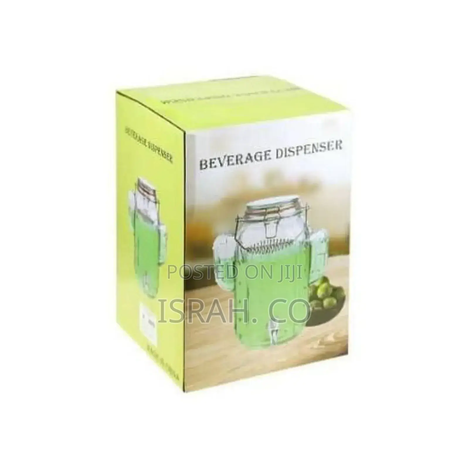 8l Glass Cactus Ice Cold Beverage Drink Dispenser Glass