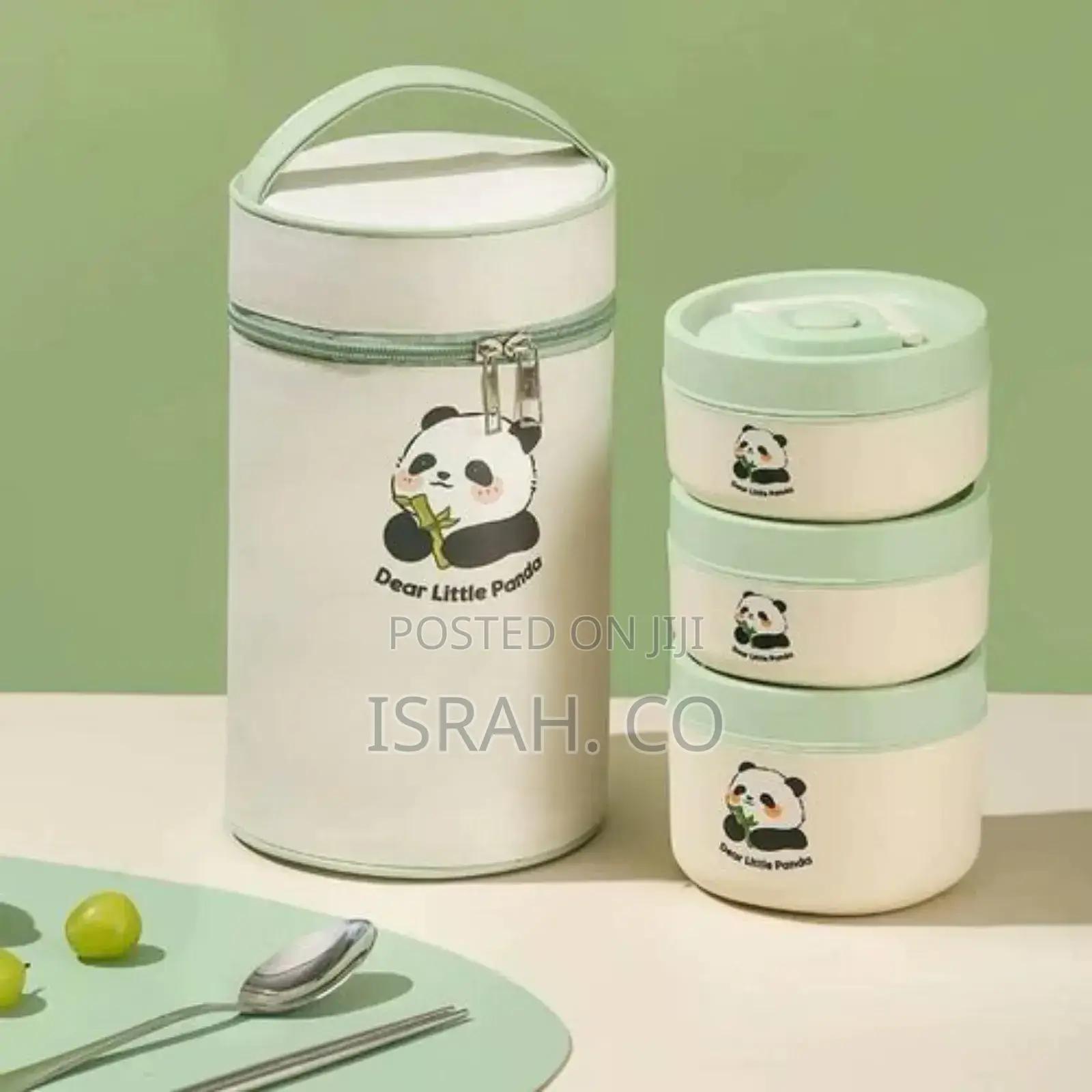 3 Piece Portable Thermal Lunch Box Kawaii Lunch Box